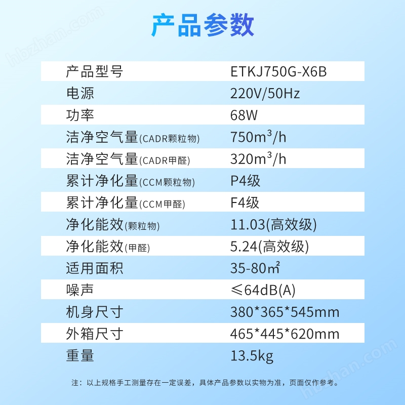 空氣凈化器 ETKJ750G-X6B