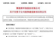 不超過3億元！賽恩斯擬投資建設選冶藥劑擴建項目