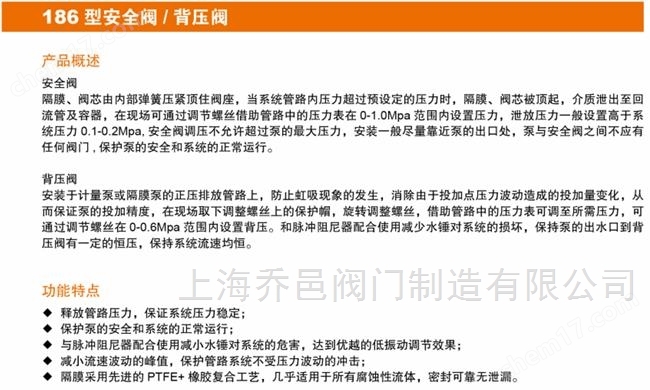 18625-F法兰安全阀/背压阀 PVDF法兰背压阀/安全阀18625-F